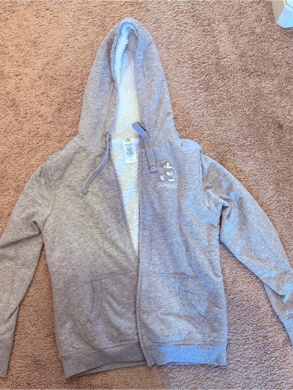 Disneyland Gray Sherpa-Lined Hoodie